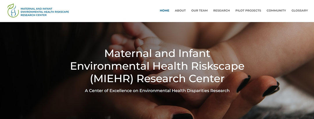 Screenshot of the homepage of the MIEHR website